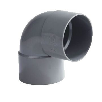 PVC Korte bocht 40mm 2x lijmmof 90° grijs | CVketel.nl