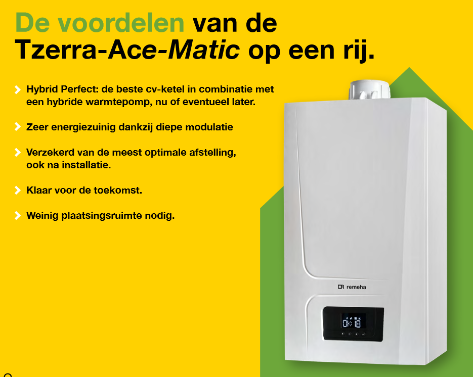 Remeha Tzerra Ace-Matic 35c 4,4 - 30,0 kW CW5 2x80mm 7814162
