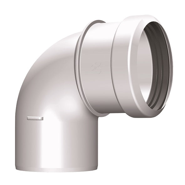 Burgerhout Safe-PP rookgas bocht 80mm 90° kopen? Zijaanzicht | CVketel.nl