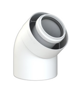 CoxDENS® PP/Kunststof bocht 45° Ø 60/100 met CONNEXT® X3 ✔ Gratis verzending NL vanaf €150,- | CVketel.nl de goedkoopste van Nederland